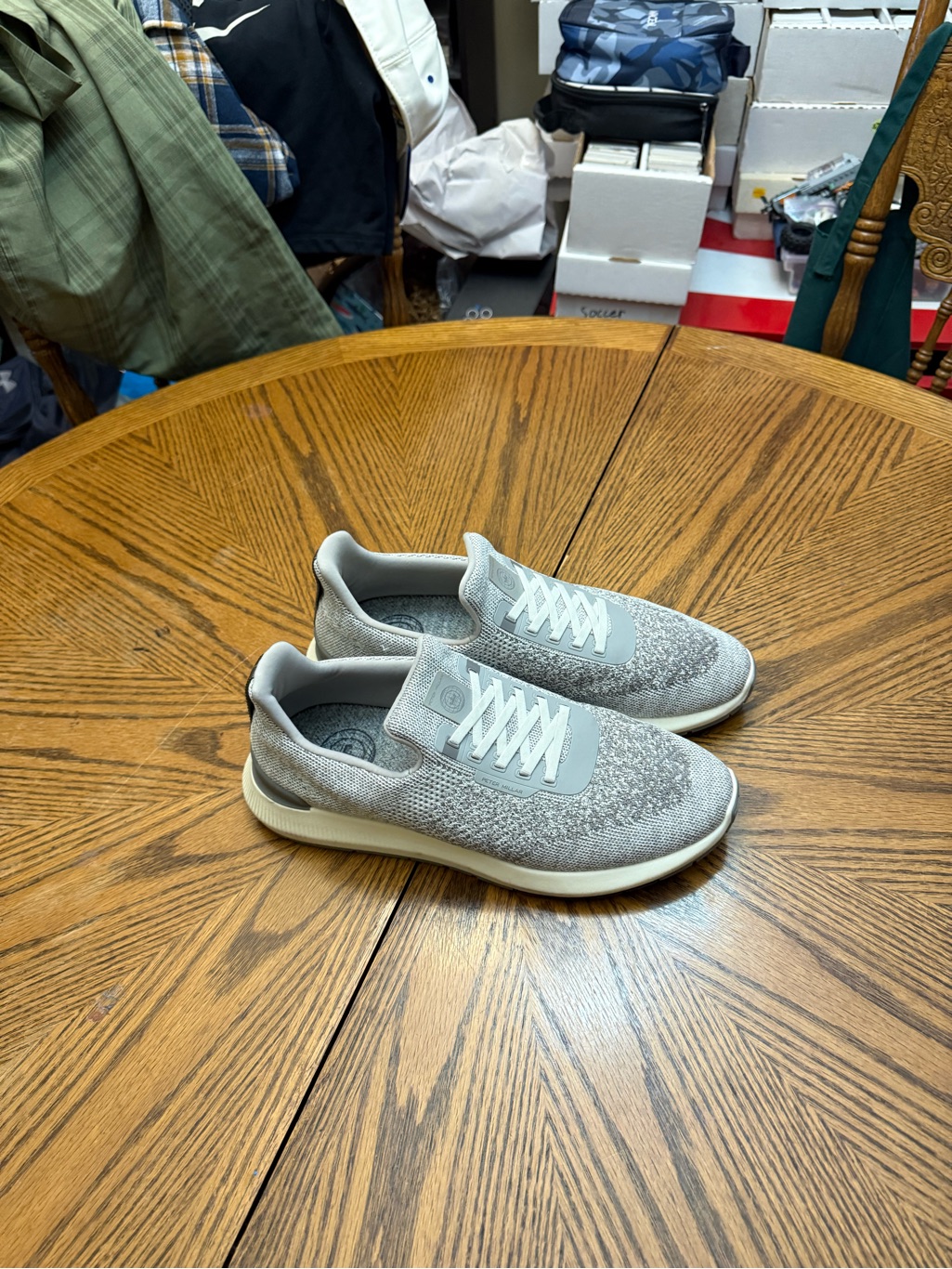 Peter Millar Light Gray Knit Men's Sneakers